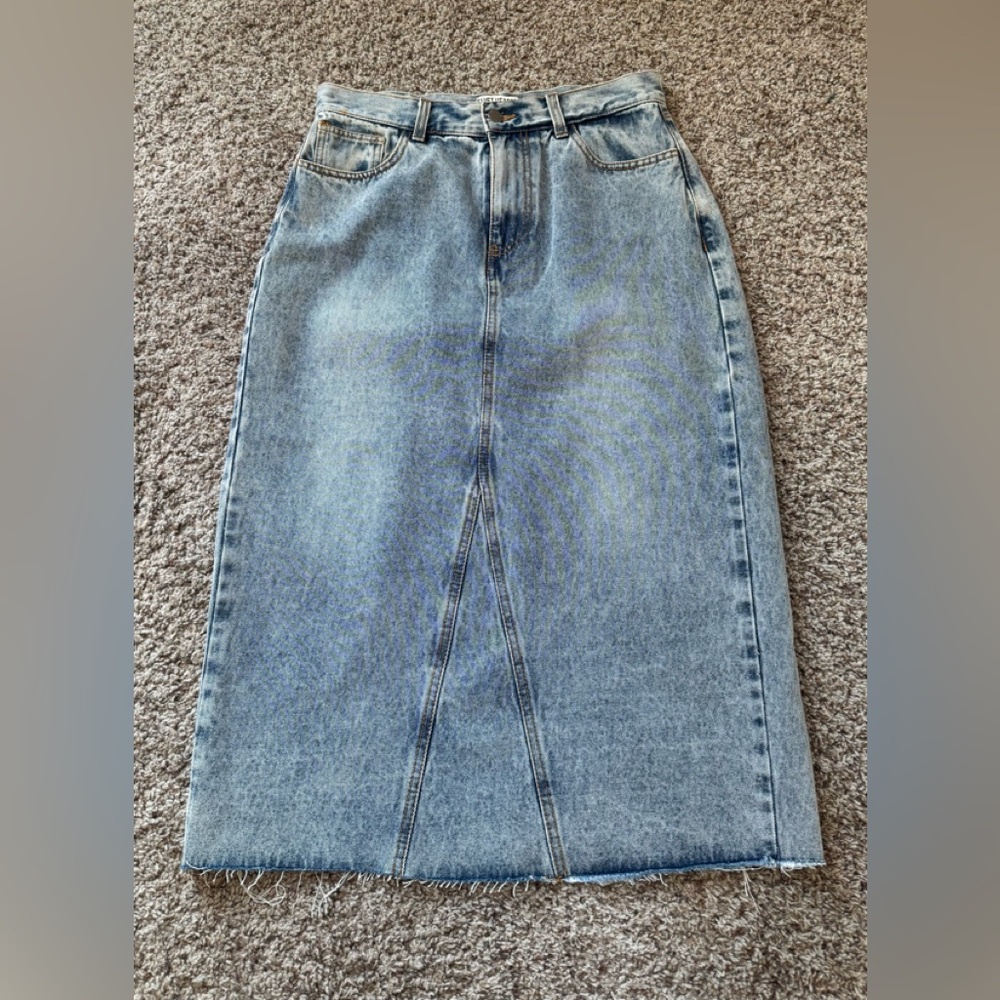 Velvet Heart Blue Denim midi skirt